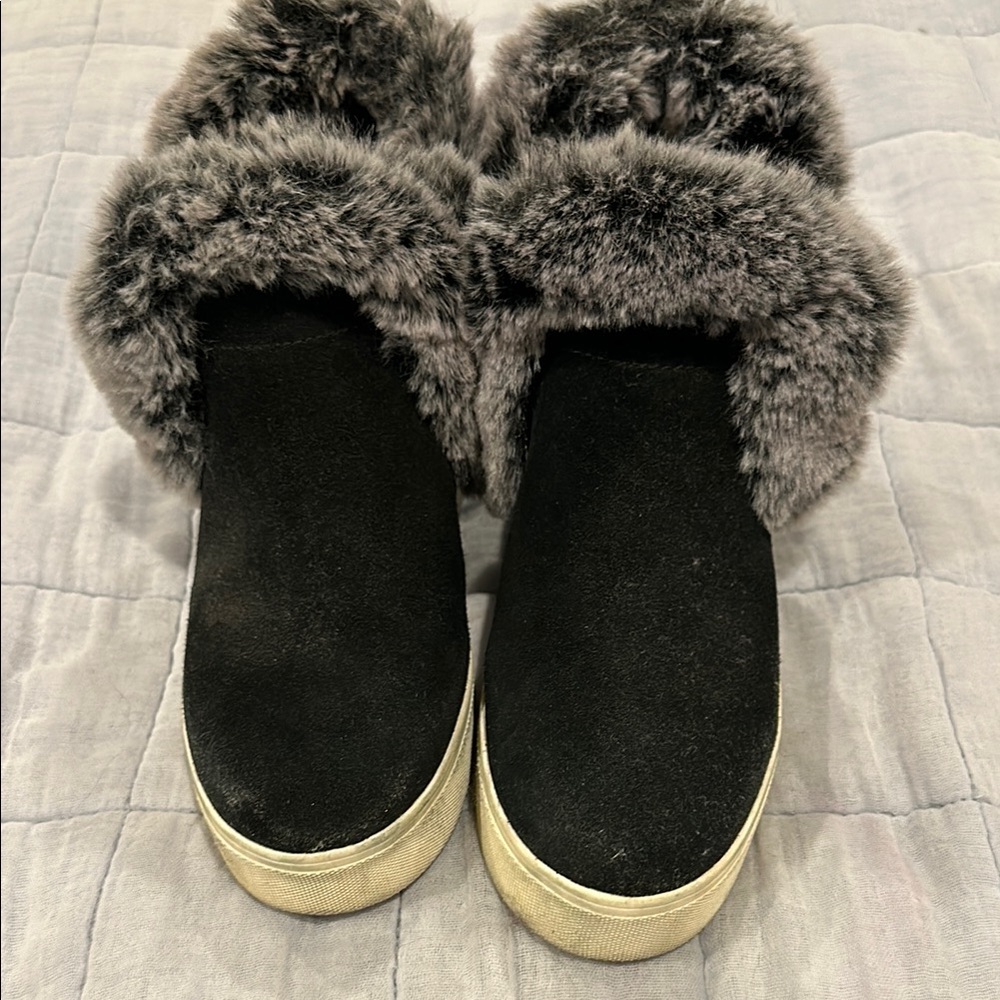 J Slides SEAN Black Waterproof Suede Booties